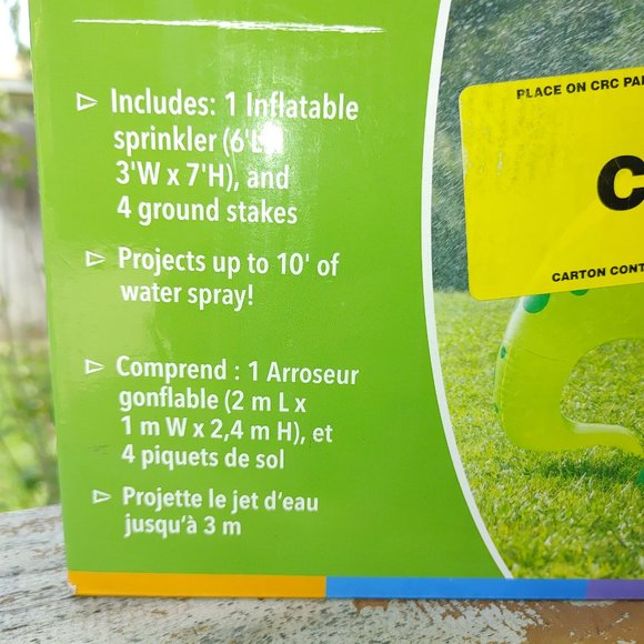 HearthSong | Kids Gigantic 7'H Inflatable Green Dinosaur Sprinkler for Outdoor A - Picture 2 of 8